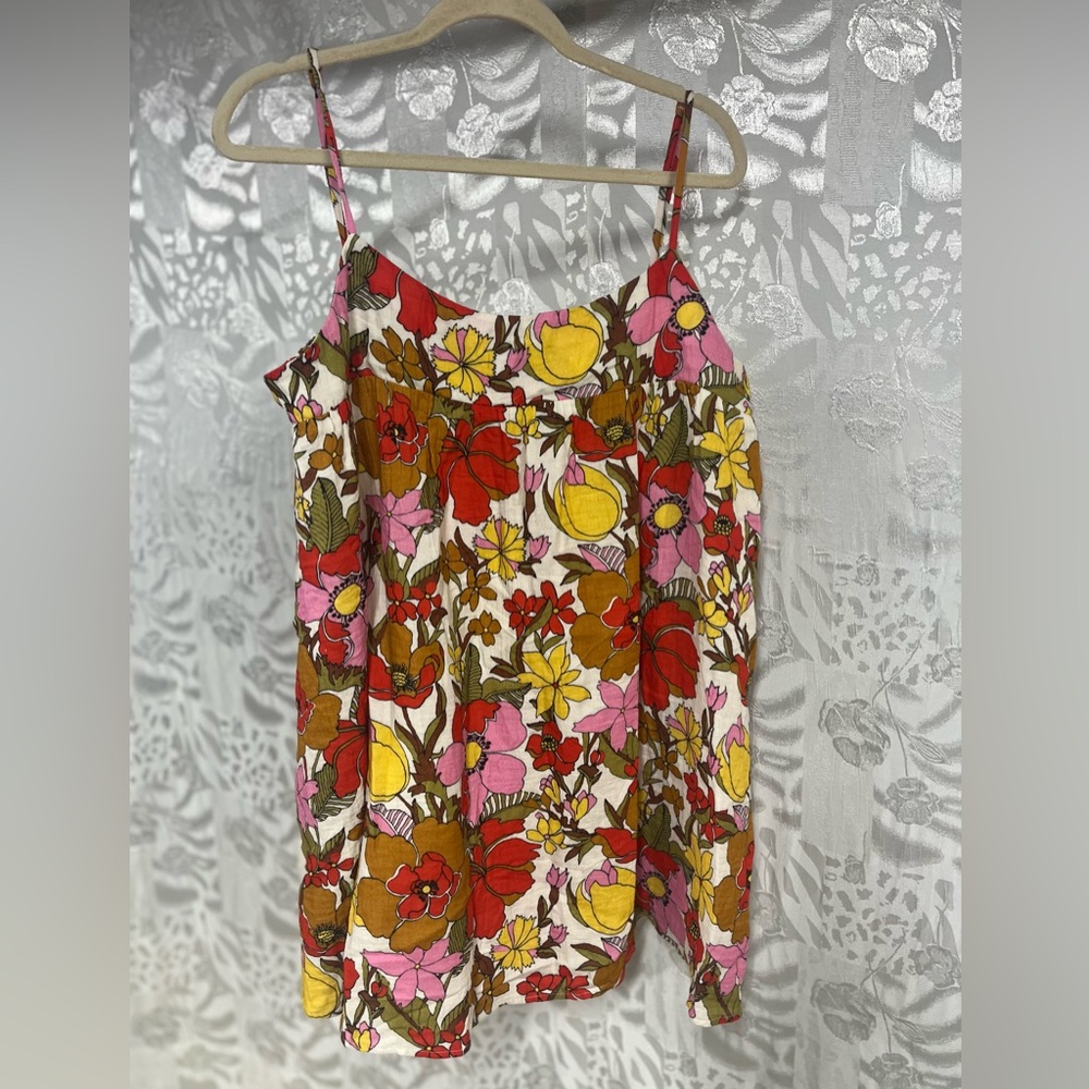 Show Me Your MuMu Floral Mini Dress in Red, Yellow, Pink, Brown
